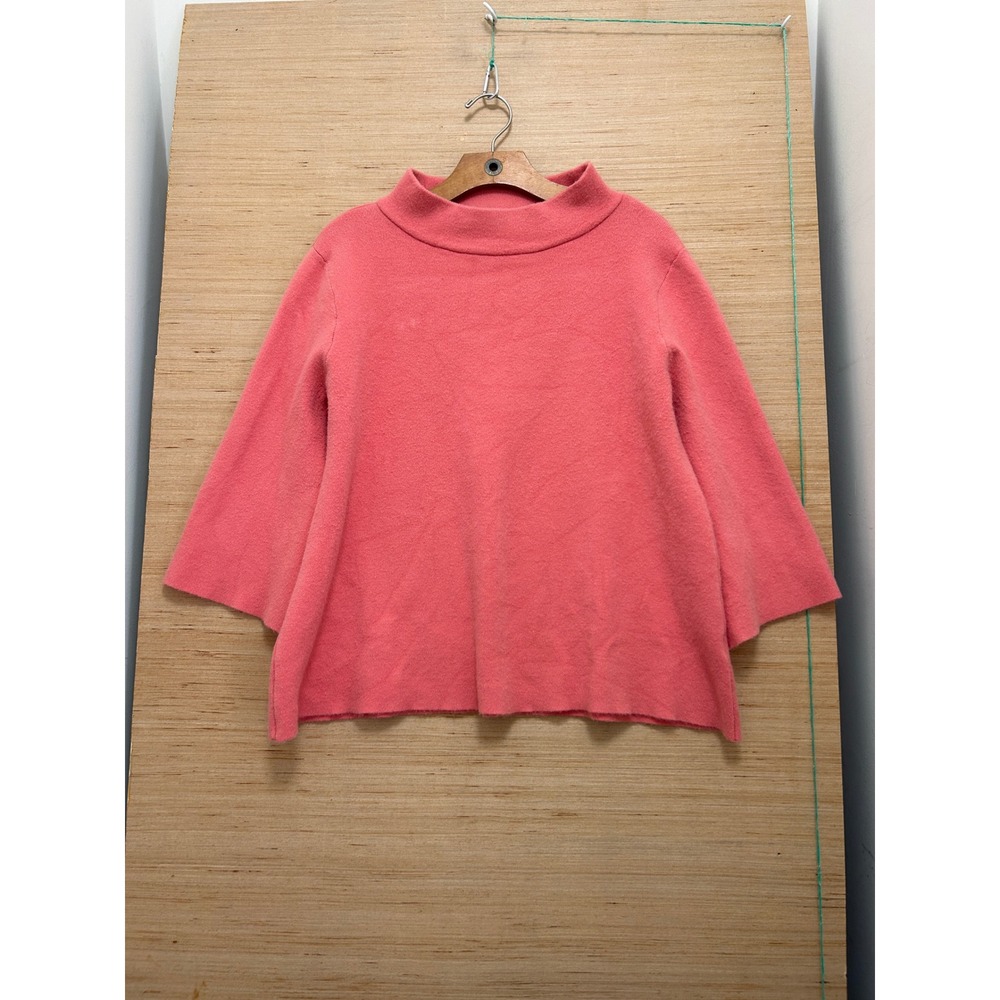 Fate Pink Mock Neck Boxy Sweater Wide 3/4 Sleeve‎ Knit Top Small